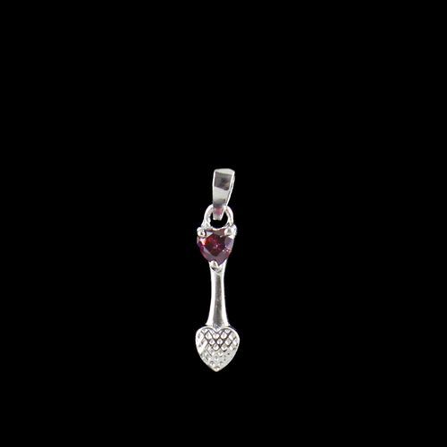 RED SWAROVSKI HEART ARROW PENDANT