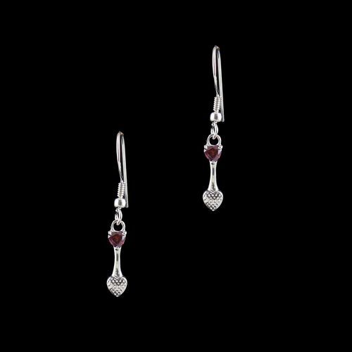 RED SWAROVSKI HEART ARROW EARRINGS
