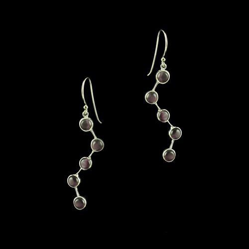 OXIDIZED SILVER MONALISA HANGING EARRINGS