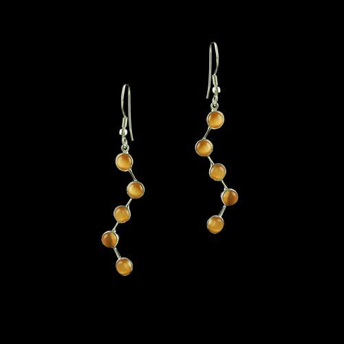 OXIDIZED SILVER MONALISA HANGING EARRINGS