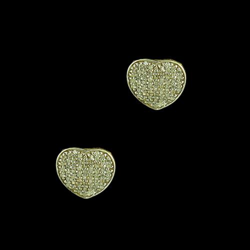 GOLD PLATED HEART SHAPE  WITH CZ EARRINGS