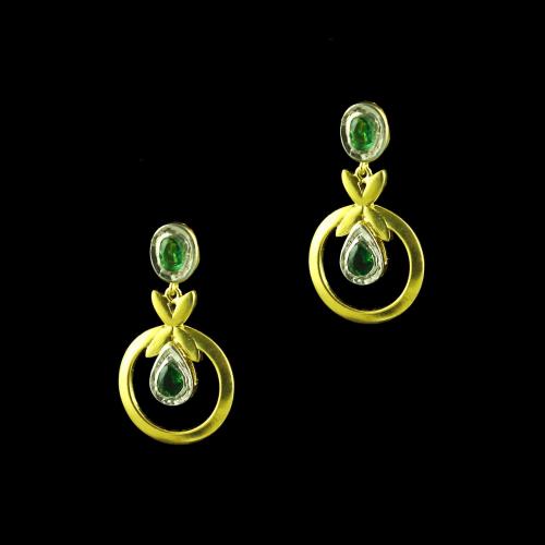 GOLD PLATED GREEN HYDRO DROPS EARRINGS