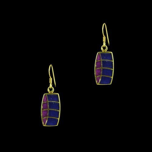 GOLD PLATED ENAMEL HANGING EARRINGS
