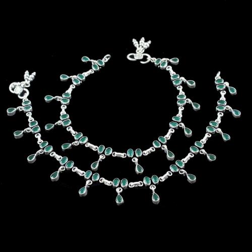OXIDIZED SILVER  GREENHYDRO  ANKLET
