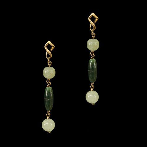 GOLD PLATED MULTI COLOR STONES DROPS EARRINGS