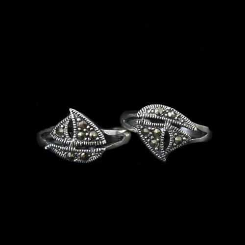 MARCASITE OXIDIZED SLIVER TOE RINGS