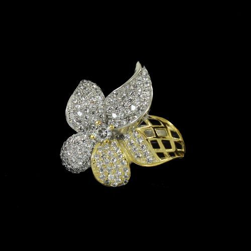 STERLING SLIVER CZ FLORAL RINGS