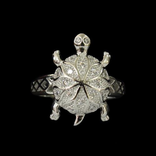 STERLING SILVER TURTLE CZ RINGS