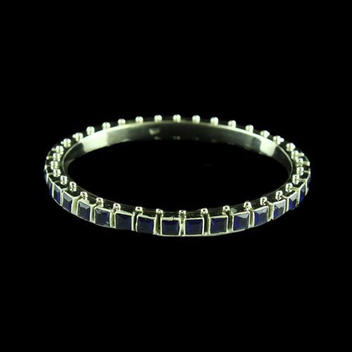 OXIDIZED SILVER BLUE SAPPHIRE STONES BANGLES