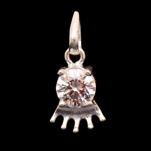 STERLING SILVER CZ STONE PENDANT