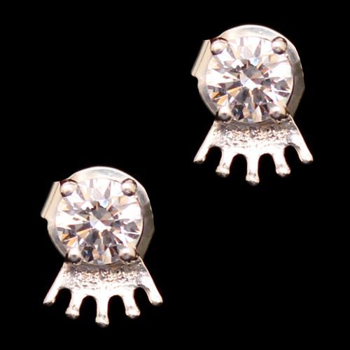 STERLING SILVER CZ STONE DROPS EARRINGS
