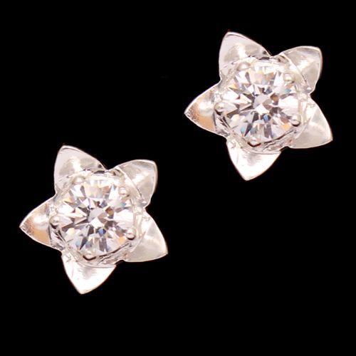 STERLING SILVER CZ STONE DROPS EARRINGS