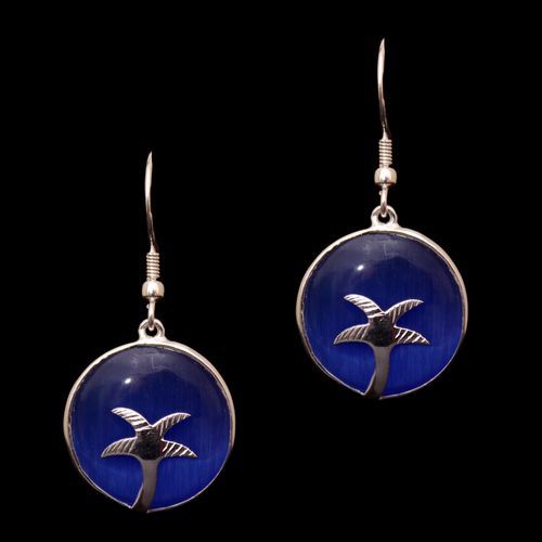 STERLING SILVER MONALISA STONE EARRING