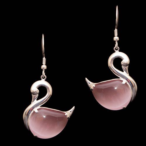 STERLING SILVER MONALISA STONE HANGING EARRING