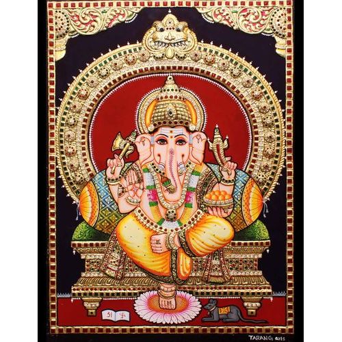 TANJORE PAINTING MANTAP GANESHA