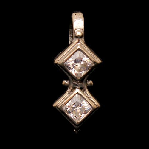 OXIDIZED SILVER CZ NOSE PIN