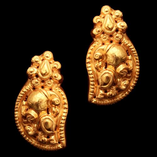 GOLD PLATED PEACOCK DROPS EARRINGS