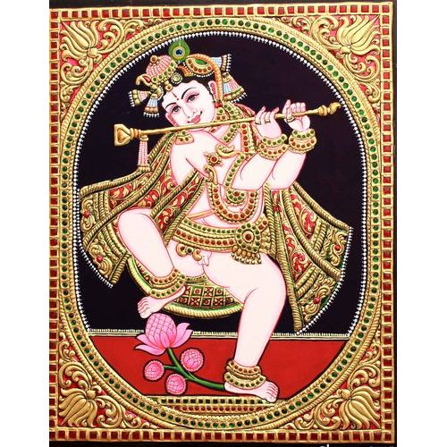 TANJORE PAINTING  DANCING KRISHNA