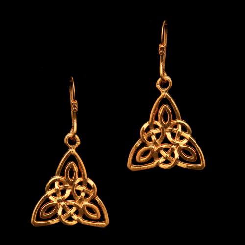 Gold Plated Silver Fancy Design Hanging Earrings
