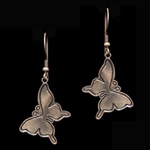 OXIDIZED SILVER HANGING EARRINGS