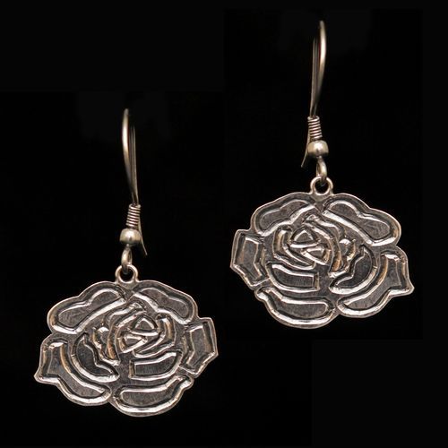 OXIDIZED SILVER HANGING EARRINGS