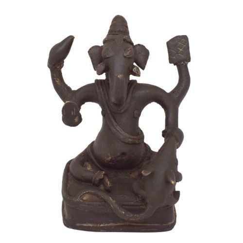 TIKAMGARH BRASS GANESHA SITTING WITH BASE