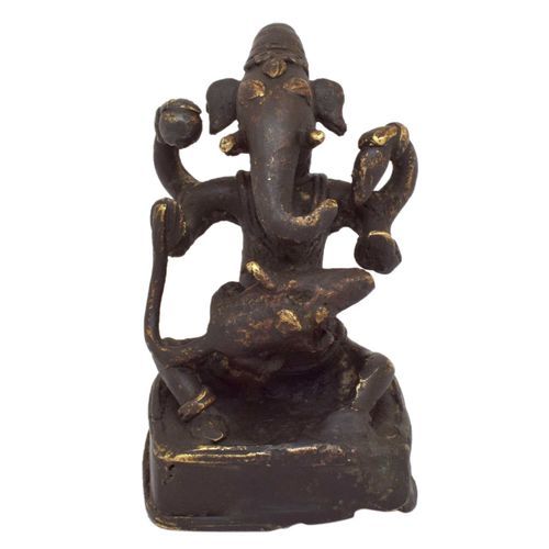 TIKAMGARH BRASS GANESHA SITTING WITH BASE