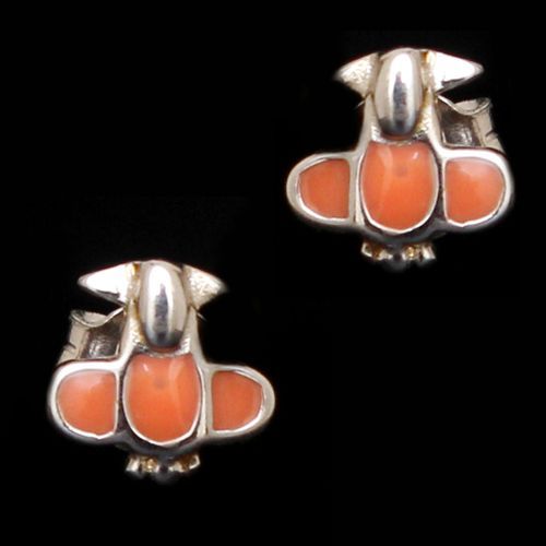 STERLING SILVER ENAMEL EARRINGS