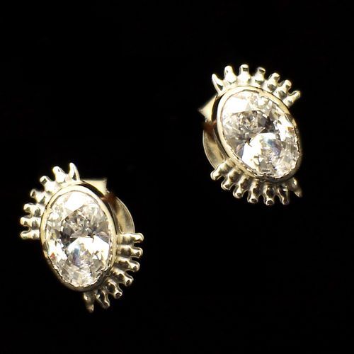 STERLING SILVER  SWAROVSKI EARRINGS