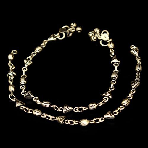 OXIDIZED SILVER ANKLETS