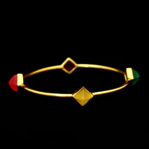 GOLD PLATED ONYX BANGLES