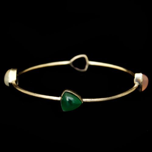 OXIDIZED SILVER ONYX BANGLES