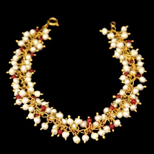 GOLD PLATED PEARL BEADS BRACELETS