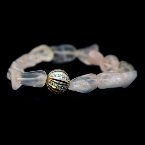 ROSE QUARTZ AND CZ BRACELETS