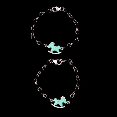 CZ AND BLACK CHID BEAD BABY ANKLETS