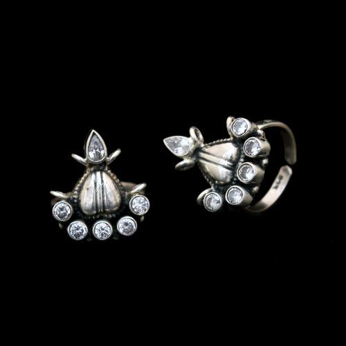 STERLING SILVER CZ TOE RINGS
