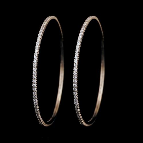 STERLING SILVER CZ PAIR BANGLES