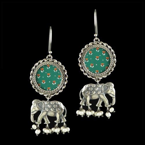Alpana Antique haathi earrings