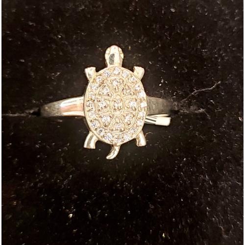 STERLING SILVER CZ TURTLE RINGS