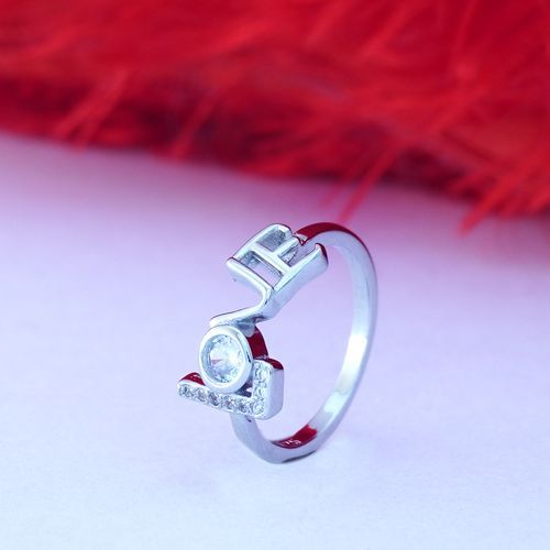 STERLING SILVER CZ LOVE RING
