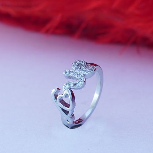 STERLING SILVER CZ LOVE RING