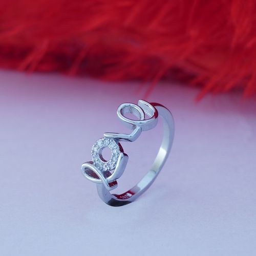 STERLING SILVER CZ LOVE RING