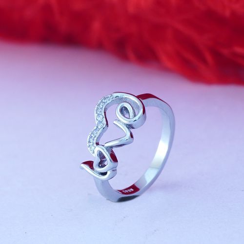 STERLING SILVER CZ LOVE RING