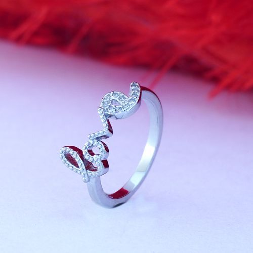STERLING SILVER CZ LOVE RING