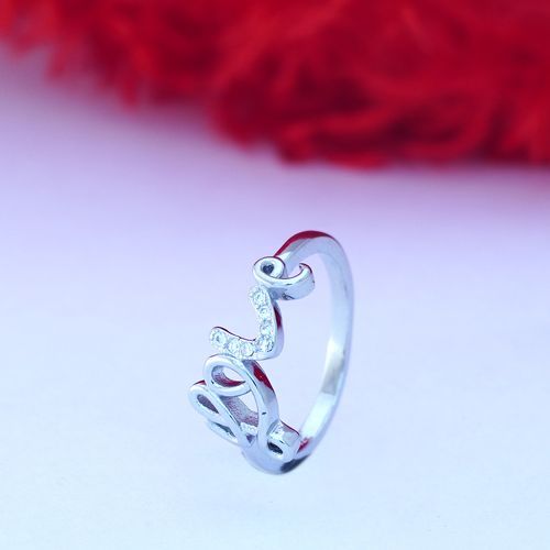 STERLING SILVER CZ LOVE RING