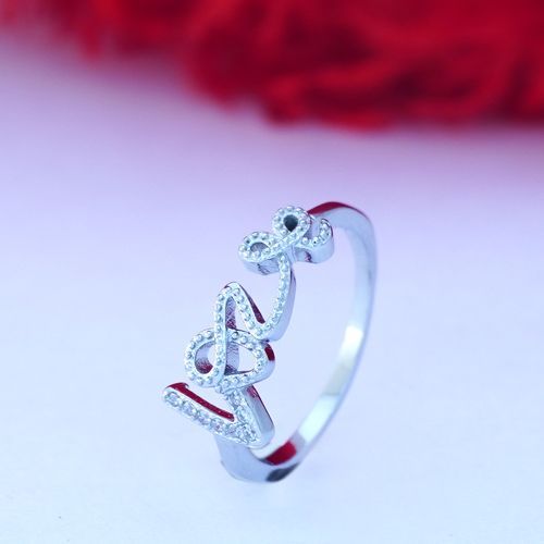 STERLING SILVER CZ LOVE RING