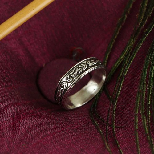 OXIDIZED SILVER MENS BAND RINGS