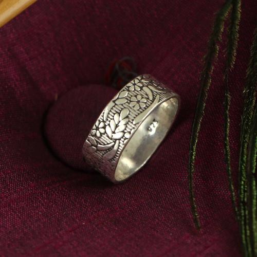 OXIDIZED SILVER MENS BAND RINGS