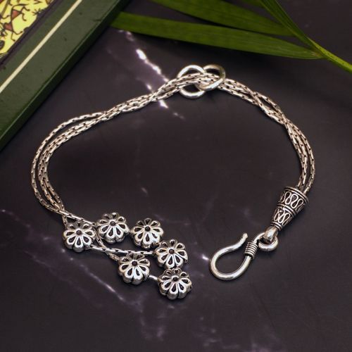 OXIDIZED SILVER CHAIN BRACELET