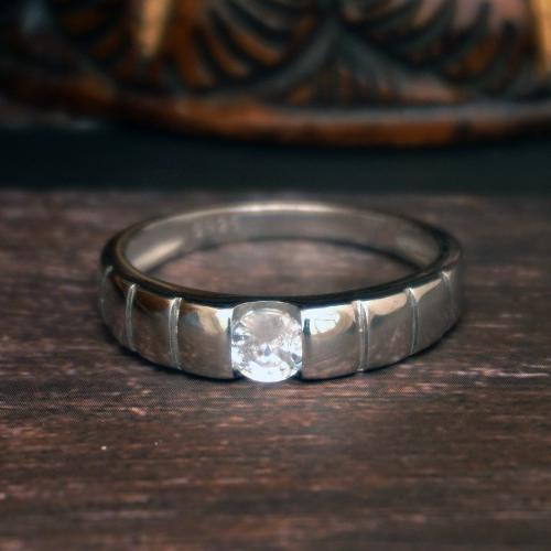 STERLING SILVER CZ MENS RING